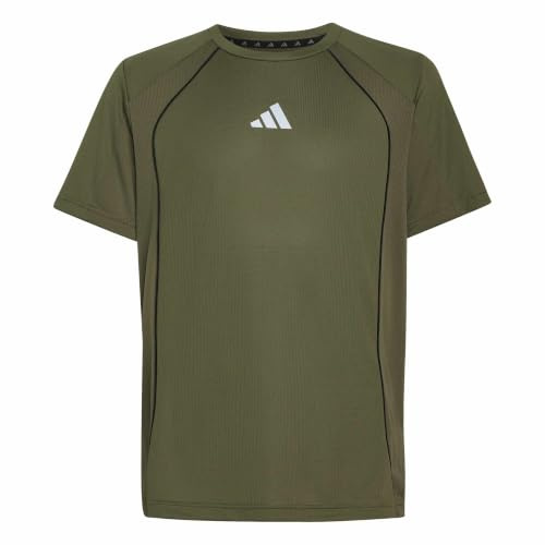 adidas Unisex Kinder Tech Apparel Climacool Shirt, Olive strata/Reflective Silver, 7-8 Years