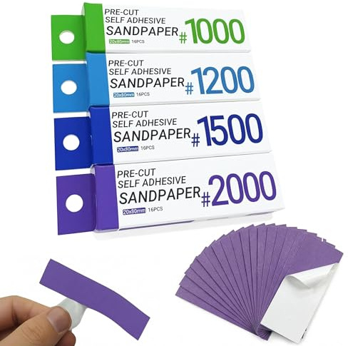 Magicrose Hobby Model Tools Self Adhesive Sandpaper, Waterproof Washable Reusable Sandpaper 400/600/800 Grit for Hobbies DIY Model Sanding (1000/1200/1500/2000)