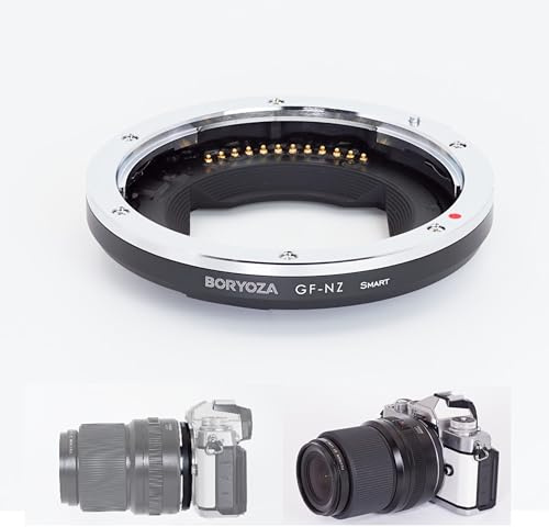 BORYOZA GF-NZ Elektronischer Autofokus Adapter – Objektivadapter für G-Mount Objektive auf Z-Mount Kameras | AF-Unterstützung, Blendensteuerung, EXIF-Übertragung, Metallbauweise