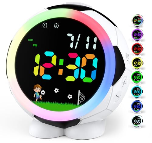 GUUMUXIN Digitaler Wecker für Kinder mit Nachtlicht | Doppelwecker, 6 Wecktöne, 9 Lautstärken, 3 Helligkeitsstufen, Snooze, Datum, USB-Aufladbar