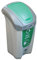 Glasdon Nexus 30 Food Waste Bin (Grey, Green Sticker) – 30-Litre Food Waste Collection Bin – Compact Indoor Recycling Bins - Flip Lid