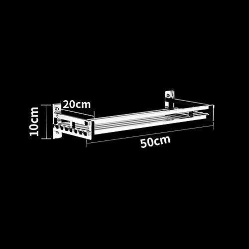 304 étagères de cuisine en acier inoxydable/étagères de rangement mural (Taille: 50cm)