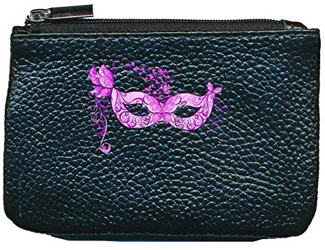 Petit Porte Monnaie en Cuir Porte cles Noir pap