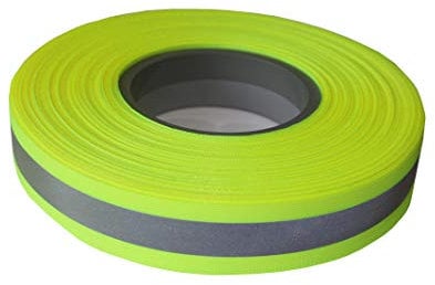(0,50€ / M) Reflektorband Band zum Annähen - 30 mm Breit (NEON-Silber) (50 lfm)