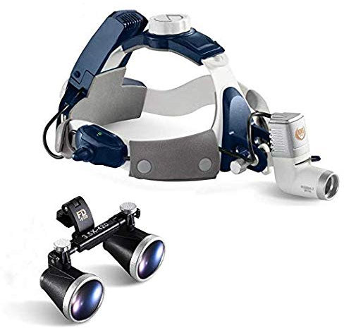 5W Chirurgisch Medizinische Kopflampe einstellbare zahnärztliche Stirnlampe mit hoch Helligkeit Lupe für medizinische Chirurgie Dental LED-Scheinwerfer mitgeliefert 2pcs Batterien (3,5-fach Lupe)