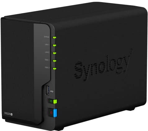 Synology DS220+ 12TB 2 Bay Desktop NAS System, installiert mit 2 x 6TB Western Digital Red Festplatten