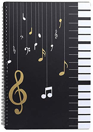Notenordner Notenmappe/Ordner in A4-Briefgröße/Dokumente Halter Aufbewahrung 30 Taschen Clef/Kunststoff Konzert-Chorfolder für Musiker und Band Music Note/Klaviertasten