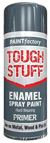 FGT Tough Stuff Enamel Grey Primer 400ML Spray Paint Gloss Finish Quick Dry Paint Hard Wearing (1)