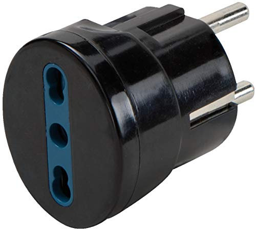 Brennenstuhl, Schuko Adapter schwarz IT, Euro und DE