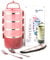 SANQIAHOME 4 strati portapranzo in acciaio inox,sigillare, Lunch Box con manico,Rosa