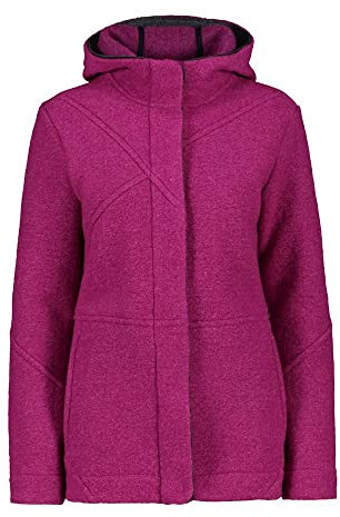 CMP Damen Wooltech Jacket Hooded Jacke, Sangria, 52
