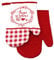 Vichy F719259C- Lot de 2 gants de cuisine aimantés pour barbecue et four Rouge écru)