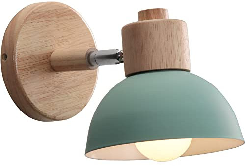 WOTTES Applique Murale Industrielle Vintage Lampe Murale Interieur Sconce Rétro Luminaire Applique Abat-jour E27 Ø15CM pour Salle à Manger Escalier Chambre Cuisine Café(1pcs vert)