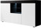MB Muebles Bonitos | Wohzimmer Esszimmer Schrank Möbel Sideboard Modell Natolia | Breite 150 x Höhe 83 x Tiefe 40 cm | Mattes Melamin | 3 Türen | LED-Beleuchtung | Schwarz und Weiß