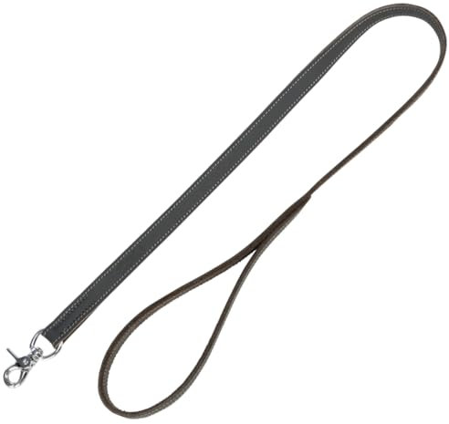 TRIXIE Hundeleine aus Leder Rustic Leine Leder XS–S, 1,20 m 12 mm in grau - Fettlederleine für Hunde im klassischen Design - für sehr kleine bis kleine Hunde - 19040