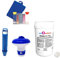 well2wellness® Poolzubehör Set/Pool Starter Set B Premium 4-teilig mit 1kg Multitabs 5in1 20g, Thermometer blau, Dosierer + Test Kit