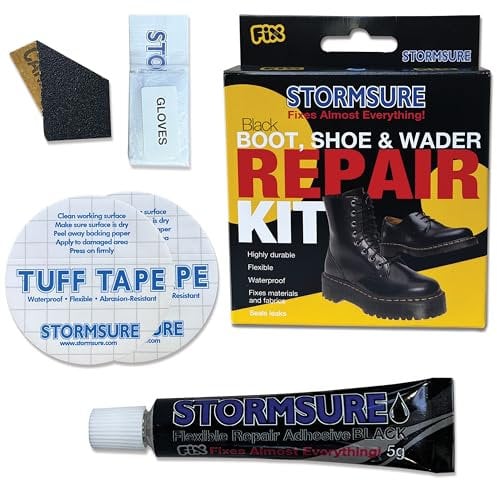Riparazioni impermeabili per calzature e abbigliamento - Scarpe, stivali, cappotti, pantaloni, scarpe da ginnastica e altro ancora. (Calzature - Nero)
