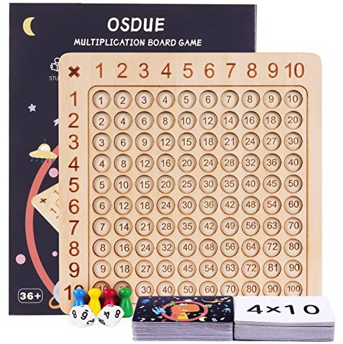 OSDUE Multiplikationstafel Multiplikationsbrett, 1x1 Mathe Lernen für Grundschüler, Brettspiel Multiplikation, Montessori Multiplikationsbrett, für Kleinkinder und Kinder