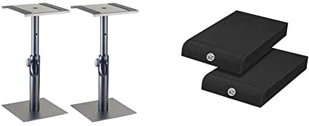 Stagg Table Top Monitor Speaker Stands (Pair) & Infitronic - INSMA1730-2er-Pack Studio Monitor Absorberplatte Isolationspads schaumstoffe (170x300mm)