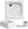 KOLMAN Duschwanne 70x70x15 cm Quadratisch, Weiß, Acryl, Anti-Rutsch, SET Wannenträger + Ablaufgarnitur Ø 50 mm und Füße, Design-Duschtasse Viereck Karen