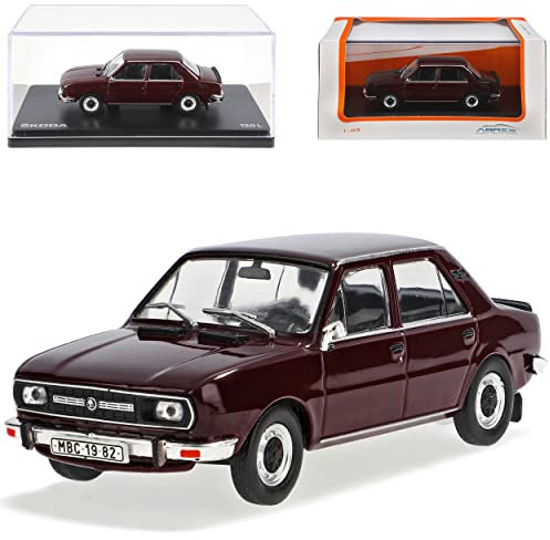 Abrex ?Koda 120L Limousine Rot Braun Typ 742 1976-1990 724BZ 1/43 Modell Auto