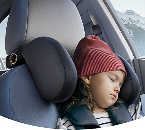 ZOKOE nackenkissen kinder kopfstütze auto kinder Schnelle Montage und Demontage in 1 Minute Atmungsaktiv und weich Stützt Kopf und Nacken Travel Sleep Seitenkissen für Erwachsene (Schwarz)
