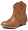 DREAM PAIRS Kids Stivaletti Western Cowboy Ragazze Scarpe Equitazione Cerniera Laterale e Nappa per Bambini Piccoli/Grandi Stivali,Size 37.5,Cammello,SDBO2302K