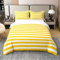 100% Baumwollstreifen Bettwäsche Set Gelb Weiß Gestreift Bettbezug 135x200 Bauernhaus Ticking Stripes Quilt Cover Gotische Horizontale Streifen Geometrische Linien Bequeme Tröster Abdeckung Kinder