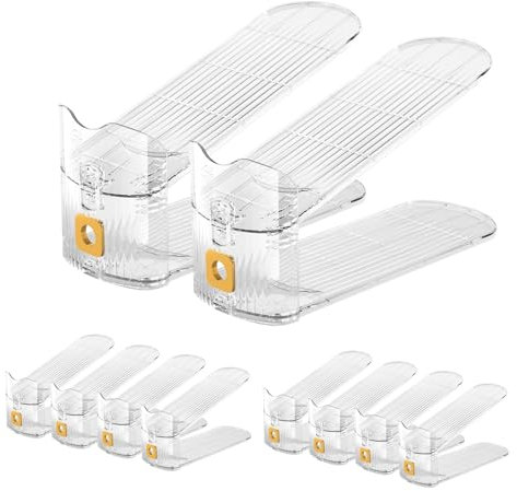 GlSAKE Clear Schuh Stackers Schuh Slots Organizer Pack von 10 Schuh Stackers Platzsparender Schuh Organizer für Schrank Schuh Organizer