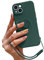 Pepmune Compatible with iPhone 15 Plus Case Liquid Silicone with Ring Holder,Detachable Wrist Strap,Magnetic Car Mount Kickstand,Shockproof Cover Protective Phone Case-Blackish Green