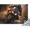 ADMITO Puzzles 1000 Teile Für Erwachsene, Motorrad-Rennfahrer, Holzbrett, Tolles Geschenk, 75X50CM