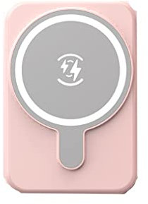 TIST Power Bank da 5000 mAh a Ricarica Rapida e Piccola for la Ricarica Wireless Magnetica (Color : Pink)