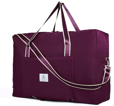 Arxus Große Faltbare Reisetasche,60L wasserdichte Aufbewahrungstasche zum Mitnehmen fürs Wochenende und über Nacht, mit Schultergurt für Flugreisen, Reisen, Camping, Umzüge