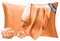Seiwohl Satin Kissenbezug 40 x 80 2er Set, Weich wie Seidenkissenbezug Silk Pillowcase, Vegane Seide Kopfkissenbezug Kissenhülle Haarschutz für die Nacht mit Haargummi und Haarhaube, Orange