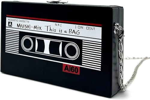 Vintage Radio Geformt Handtasche Schräge - 90er Schräge Schultertasche Radio Handtasche, Vintage Radio Geformte Tasche Tonbandgerät Clutch Crossbody Handtasche Schulter Tasche 90s Kettenbeutel