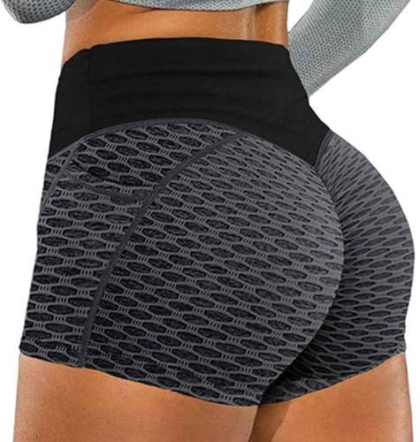 luoluoluo Damen Sexy Spandex Yoga Booty Shorts Hohe Taille Workout Dance Hot Pants Butt Lifting Leggings Sommer Hosen Radlerhose Kurze Sporthose Blickdicht Sportshorts Trainingshose Gym Shorts