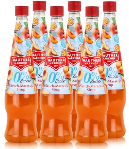 Mautner Getränkesirup Pfirsich-Maracuja 0% Zucker 0,7L - Softdrink (6er Pack)