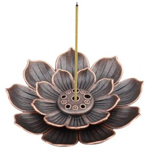 Feaolala Lotus Stick Räuchergefäß Räucherstäbchenhalter 6 Loch Weihrauchhalter Brenner Incense Holder Lotus Räucherstäbchen Weihrauchbrenner Räucherkegel Halter Duftstäbchen für Yoga Teehaus (1 STK)