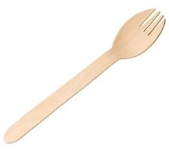 We Can Source It Ltd - Biodegradable Disposable Wooden Sporks - 15.5cm Birch Wood Forks Pack of 1000 - Cutlery for Parties, Picnics, and Events