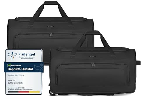 REDOLZ Zwei große L Trolley-Reisetaschen mit Rollen 71 cm | 83 Liter | 2-teiliges Set (L+L) für Männer & Frauen (Duffle Essentials)