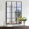 KOCUUY Rechteckig Wandspiegel 96 x 66 cm, Schwarz Dekorativer Fensterspiegel mit Metallrahmen, Groß Hängender Wand Spiegel für Wohnzimmer, Schlafzimmer, Flur