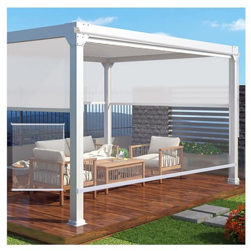 Tapparella Avvolgibile PVC Trasparente,Tapparella Avvolgibile Plastica in PVC Impermeabile,0.5mm,Antipioggia Isolamento Termico Antipolvere,per Giardino Esterno,Balcone(W145*H180cm/W57.08*H70.86in)