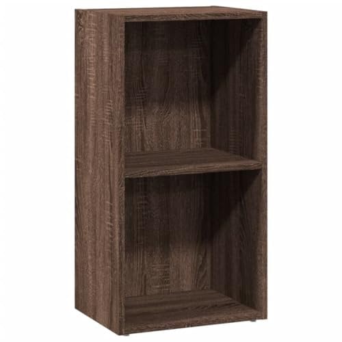 vidaXL Bücherregal, Bücherschrank Regal mit Stauraum, Standregal für Wohnzimmer Büro, Büroregal Aktenregal Aufbewahrungsregal, Braun Eichen-Optik Holzwerkstoff
