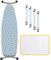 Bügelbrettbezug 150x50cm aus Baumwolle, Bügelauflage Set Enthält 4 Bezugsspanner + 1 Bügeldecke + 1 Bügeltischbezug