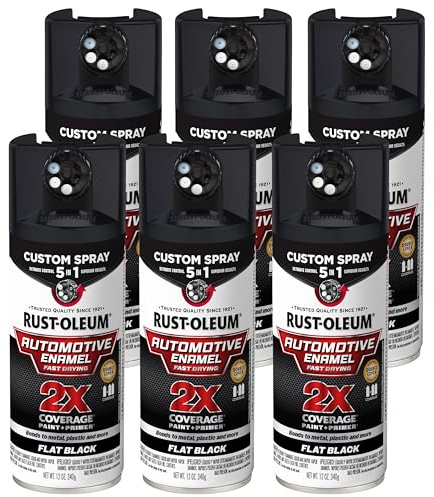 Rust-Oleum 2X Automotive Enamel 5-in-1 Spray Paint, Flat Black