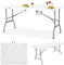 MaxxGarden Klapptisch – Campingtisch klappbar - Tragbarer Falttisch - Gartentisch aus Plastik - Klappbarer Tisch 152x70x74cm – Falttisch für Indoor und Outdoor - Weiß