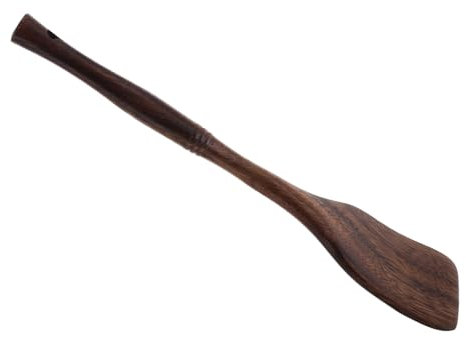 Holibanna Wooden Kitchen Utensil Includes Wooden Spatula Frying Pan Pizza Turner Heat Resistant for Stir Fry Baking Long Handle Natural Wood Multifunctional Non-Stick Easy Maintenance