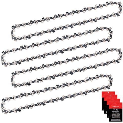 Eyoloty Lot de 4 chaînes de tronçonneuse 40 cm 3/8 LP pas 1,3 mm 56 maillons entraîneurs Compatible avec tronçonneuses Oregon, Hyundai, Dolmar, Einhell, Husqvarna, Makita, McCulloch, Ryobi, Titan