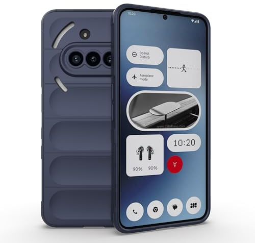 ESTH® Liquid Silicone Hülle für Nothing Phone (3a) mit Antibakteriellem Schutz und Kratzfestes weichem Mikrofaserfutter, Rundumschutz Stoßfeste Handyhülle Case, Dunkelblau