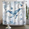 Kzzfqxb Rideaux de Douche 90x183cm, pour Enfants Motif Baleines raies Manta étoiles de mer coraux Tissu Polyester imperméable avec Crochets, décoration Bleue pour Salle de Bain et Baignoire